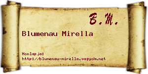 Blumenau Mirella névjegykártya